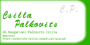 csilla palkovits business card